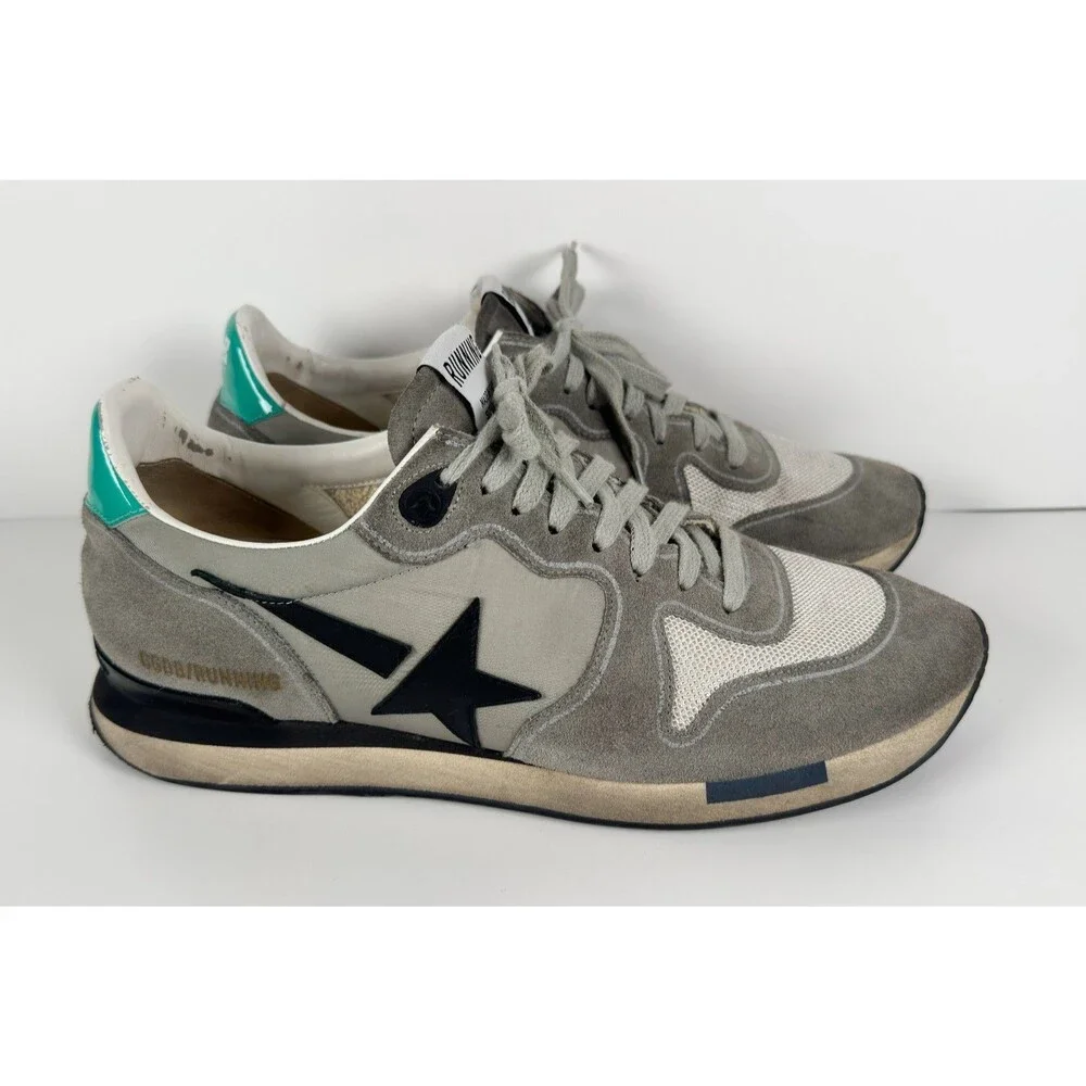 Golden Goose Men's Grey/Black Suede Running Sneaker Size EU 42 US 9